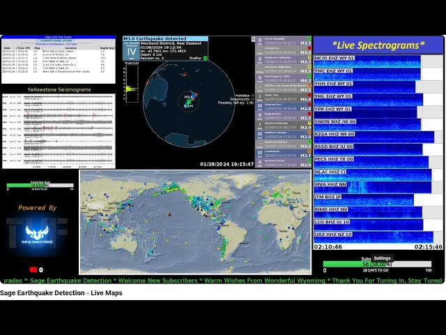 Sage Earthquake Detection - Live Maps