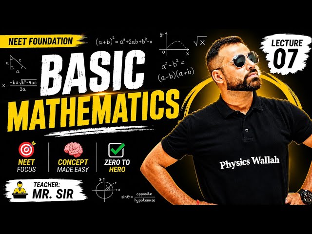 Basic math and calculation /slop of graph and quadratic equation / yakeen 2.0 2027 / mr.sir