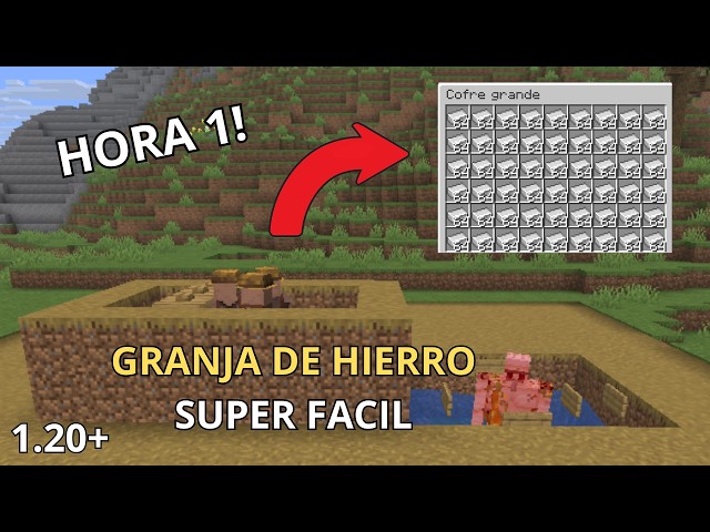 ⭐La GRANJA de HIERRO más FÁCIL y EFICIENTE-Minecraft Java 1.20+⭐