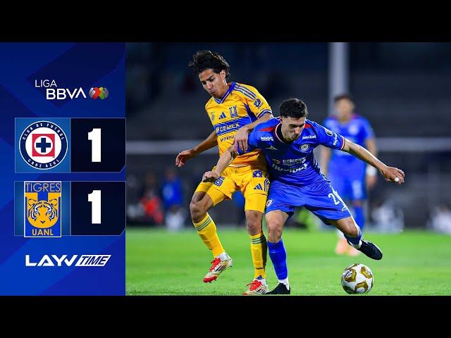 RESUMEN y GOLES: Cruz Azul 1 - 1 Tigres | SEMIFINAL IDA - Liga MX AP 2025 | Layvtime