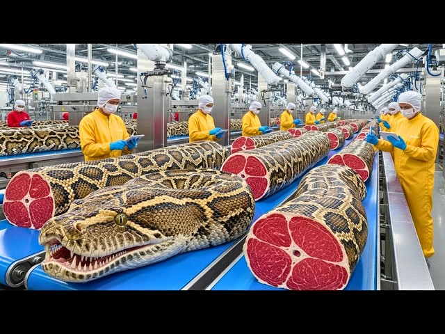 Inside the Modern Python Factory ($100M): The High-Tech Meat & Skin Process