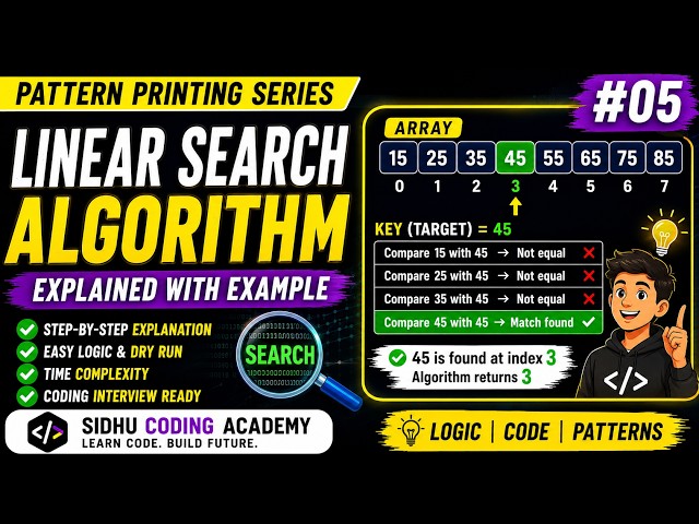 Linear Search Algorithm in Python | Explained with Example | DSA for Beginners #05