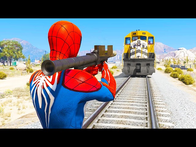SPIDERMAN EXPERIMENTS: Can You Stop The Train in GTA 5?