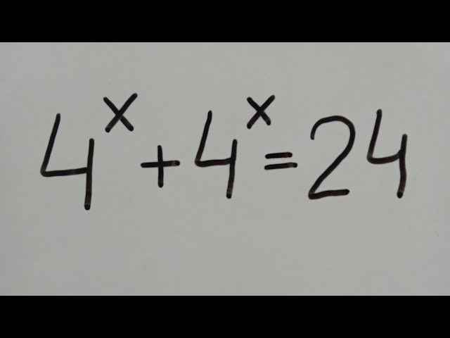 "Exponential Equation Solved: 4^x + 4^x = 24"