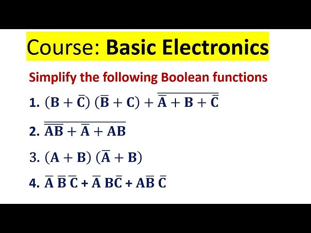 Simplification of given Boolean functions