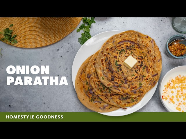 Crispy Onion Paratha | Spiced Homestyle Flatbread | Indian Vegetarian Breakfast Recipe