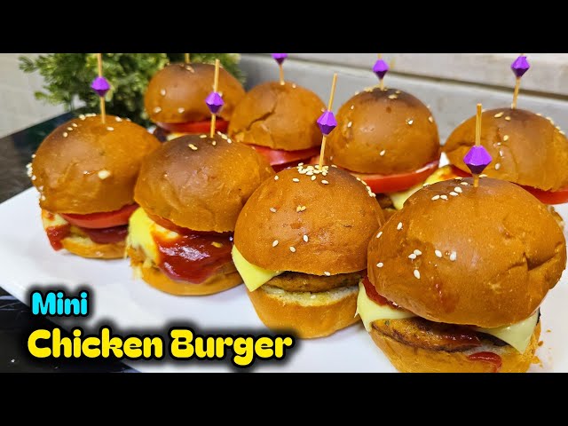 Easy Mini Chicken Burger Recipe | Perfect Party Snack | Chicken Sliders at Home