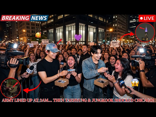 CHICAGO ERUPTS! BTS ARMY Lines Up at 3AM as Taehyung & Jungkook Take Over Soldier Field!