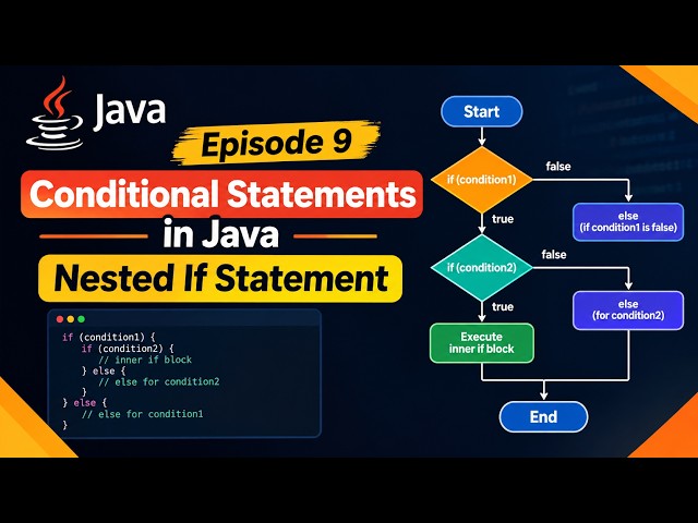 Java Tutorials Episode 9: Conditional Statements in Java | Nested If Statement