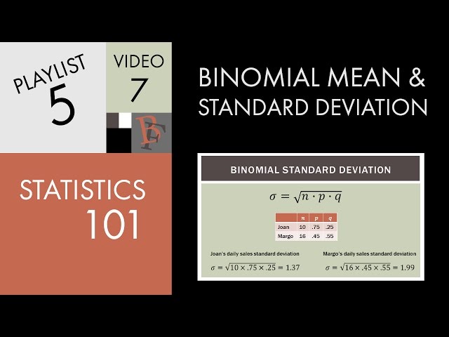 Statistics 101: Binomial Mean and Standard Deviation