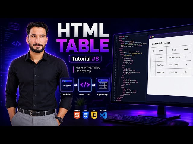 HTML TABLE Tutorial #8 | Learn HTML Tables Step by Step | Front-End Web Development Course