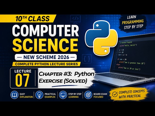 Chapter 3 Introduction to Python Programming | Complete Exercise Solved | 10 Computer  2026