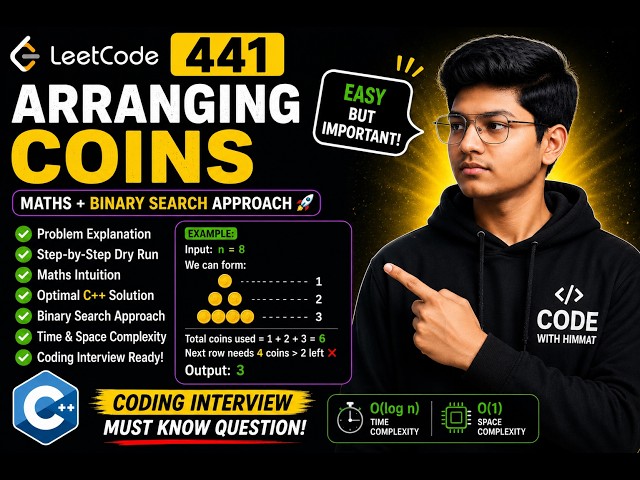 LeetCode 441: Arranging Coins | Greedy Simulation Explained | Optimal C++ Solution