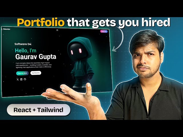 Build a Modern Animated Portfolio That Gets You Hired | React + Tailwind + Framer Motion (Hindi)
