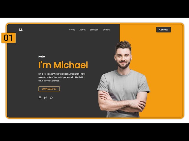 #1 How to Create a Portfolio Website using HTML, CSS and JavaScript | Crown Coder