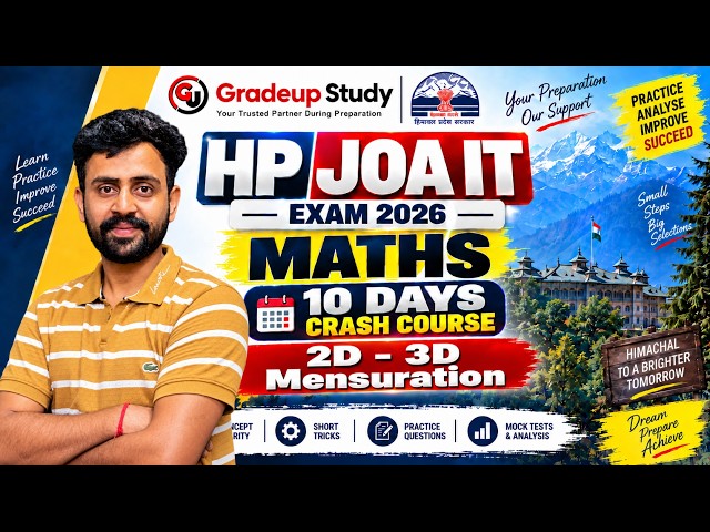 2D & 3D Mensuration | Maths - 10 Days Crash Course | Day - 7 | HP JOA IT Exam 2026
