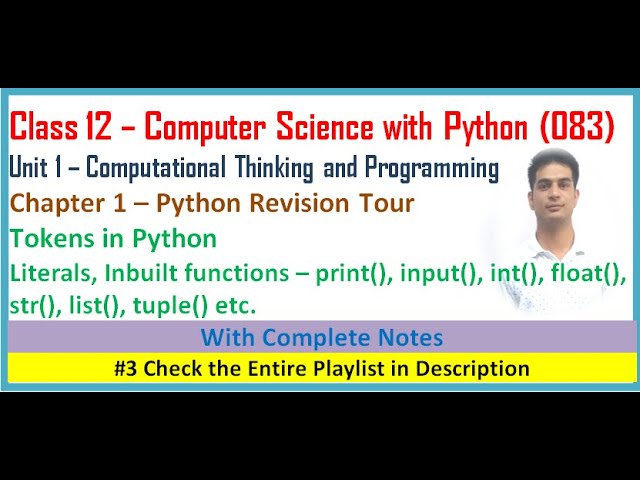 Python Revision Tour | Class 12 Computer Science with Python | Chapter 1 Computer Science #3