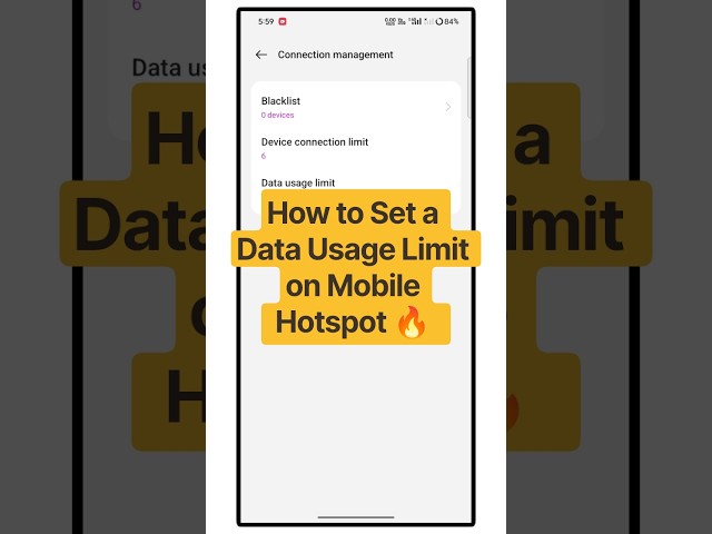 How to Set a Data Usage Limit on Mobile Hotspot 🔥 | Hotspot Data Limit Setting