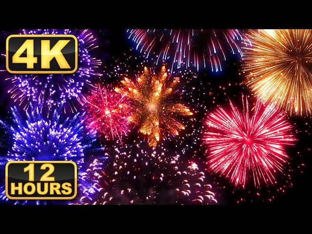 4K Amazing Fireworks Show with Sound! 12 Hours of the Best Fireworks Show Ever! Relaxation Time!