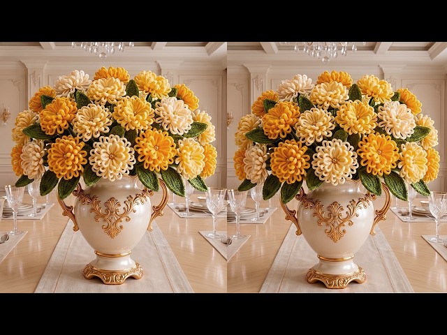How to EASILY Make the Most Beautiful 3D Crochet FLOWERS from a SINGLE STRIP Nice TUTORIAL