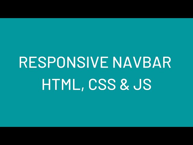 Simple Responsive NAVBAR HTML CSS JavaScript [2020]
