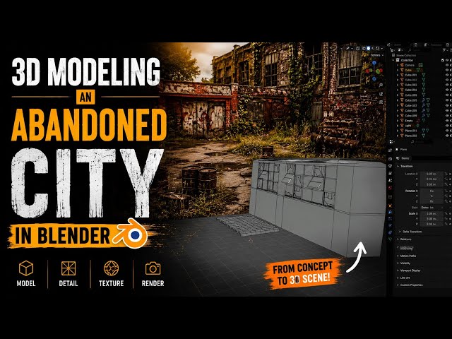 3D Modeling an Abandoned City in Blender | Step-by-Step Tutorial