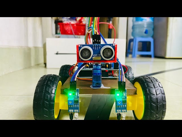 Building a Line Follower Robot with Obstacle Avoidance | Arduino + L293D Full Guide