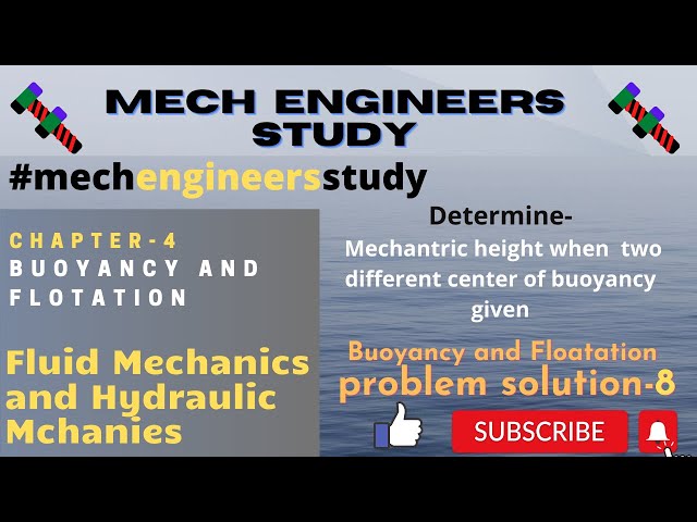 Buoyancy and flotation problem solution 8   #mechengineersstudy
