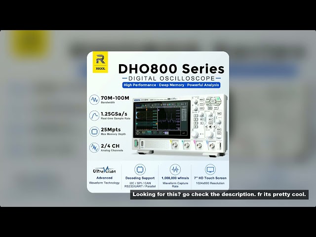 RIGOL DHO802/DHO804/DHO812/DHO814 Digital Oscilloscopes 70/100MHz 2/4Channel 25Mpts Depth