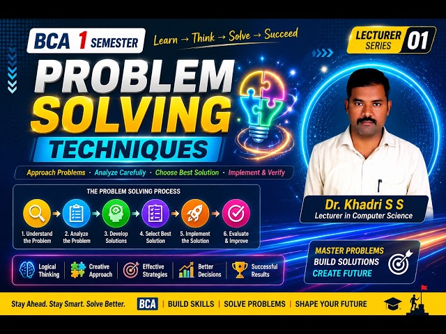 Problem Solving Techniques|| Lecture Series 01|| BCA 1 SEM ||KUK||VSKUB||2026-2027