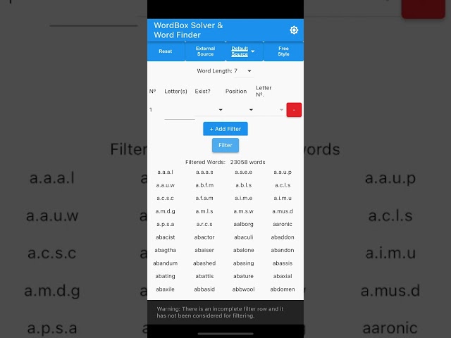 WordBox Solver and Word Finder