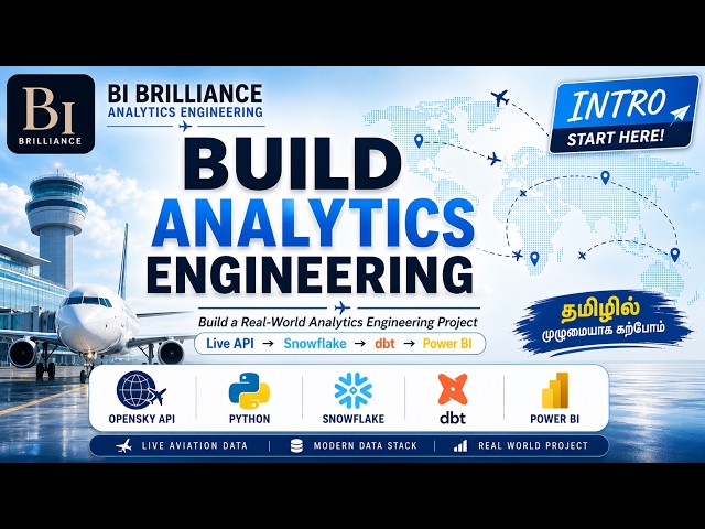 ✈️Analytics Engineering Project in Tamil | OpenSky API, Snowflake, dbt & Power BI