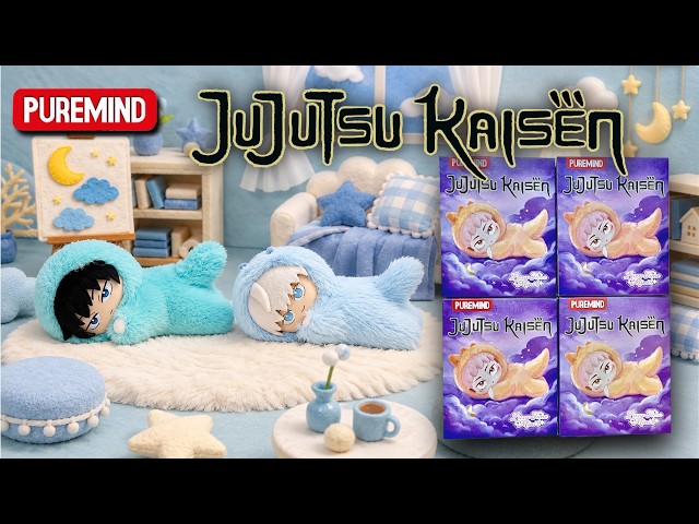 Puremind x Jujutsu Kaisen Lazy Time Minis Blind Box Unboxing! Vinyl Plush Pendants | Gojo, Yuji, etc