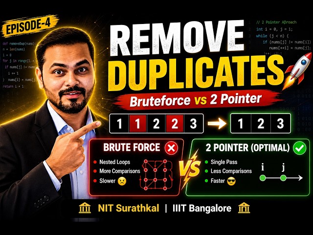 Episode-4 || Remove Duplicates from Sorted Array | Two-Pointer Technique