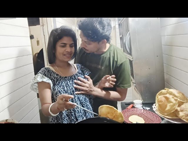 Indian Couple Romantic Cooking Vlog || Today I took Surati from the kitchen to the bedroom then #...