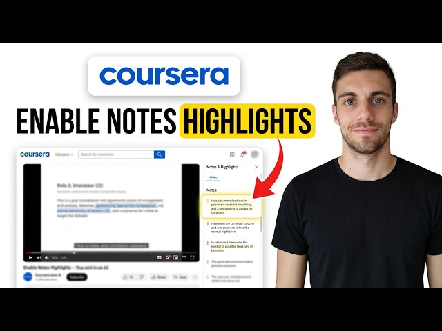 How to Enable Notes and Highlights in Coursera 2026 (Step by Step)