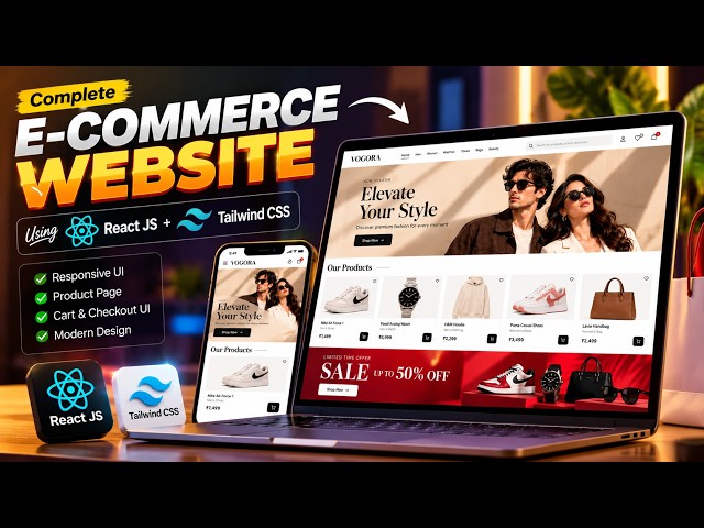 I Built a Premium E-Commerce Website Using React JS & Tailwind CSS 🔥 | Full Responsive UI.