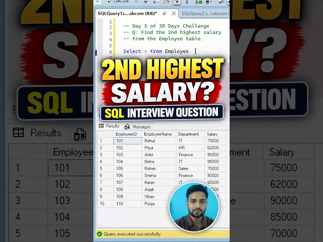 This SQL Question is Asked in 90% of Interviews | Nth Highest Salary