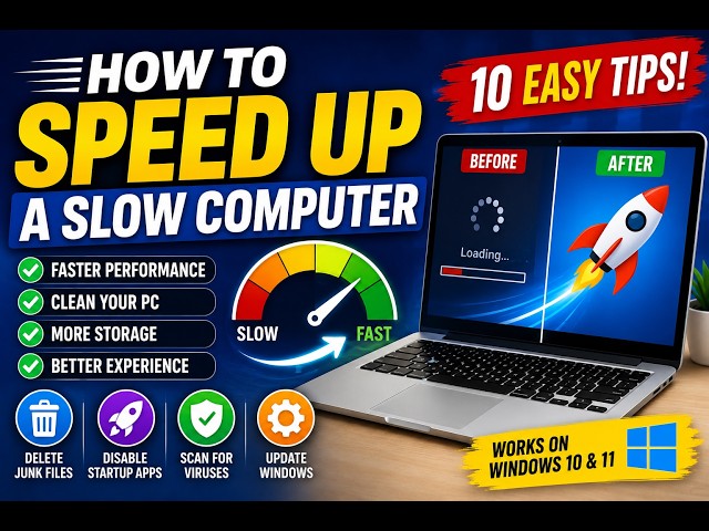 How to Speed Up a Slow Computer | 10 Easy Tips for Beginners