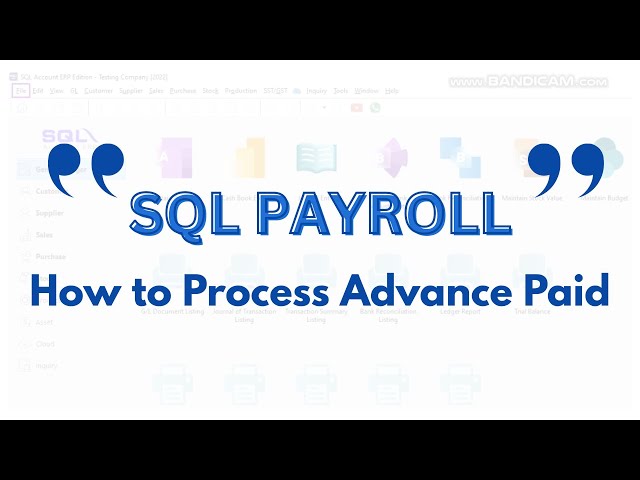 【📚SQL 学堂 • SQL PAYROLL How to Process Advance Paid】