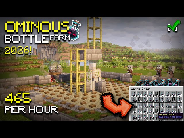 Ominous Bottle Farm Minecraft 1.21 (Java & Bedrock) – Infinite Bad Omen