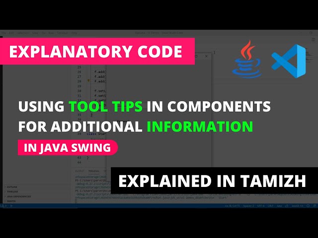 Creating Tool-tips and using it for Additional Info | Java Swing | Tamil | Code Screens