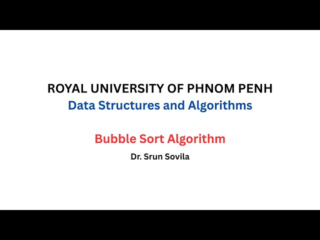 Bubble Sort Algorithm