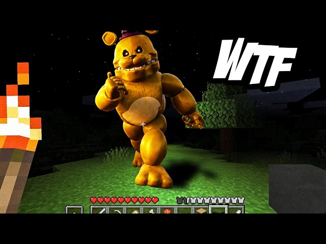 the DISTURBING GOLDEN FREDDY mod in Minecraft 💀