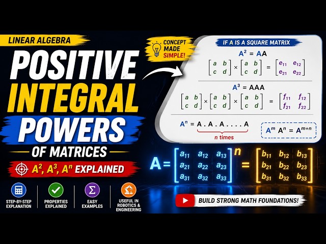 Linear Algebra | Positive Integral Powers of Matrices | Robotics