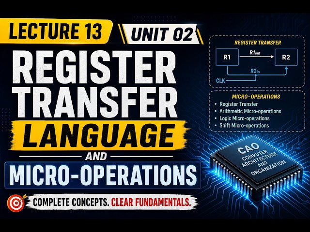 L13 Register Transfer Language - I || Unit - 02 || CAO