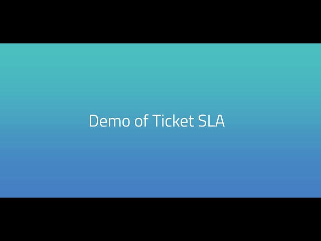 Demo of Ticket SLA - An Add-on to Netadmin
