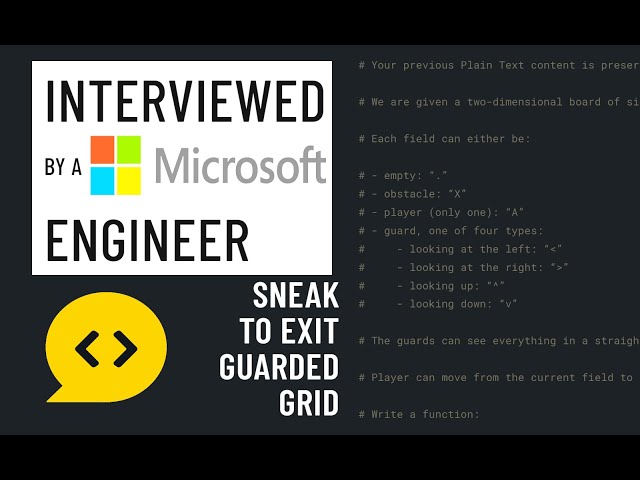 Sneak to Exit Grid with Guards and Obstacles: Python Mock Interview