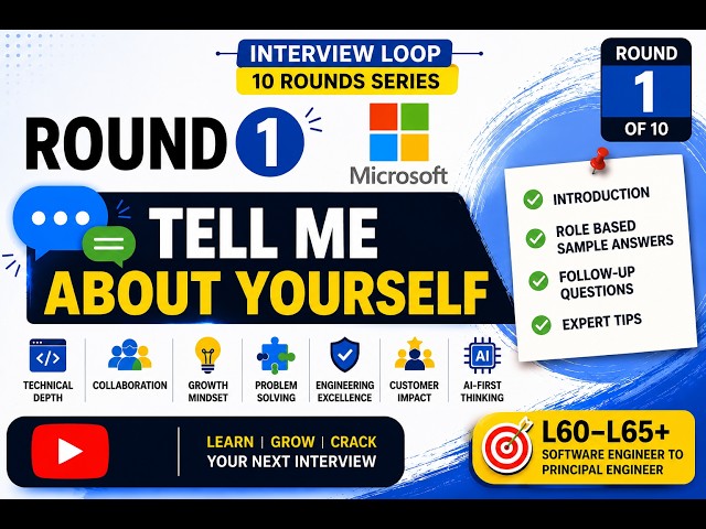 Microsoft Interview Loop | Round 1 | L60–L65 | Tell Me About Yourself