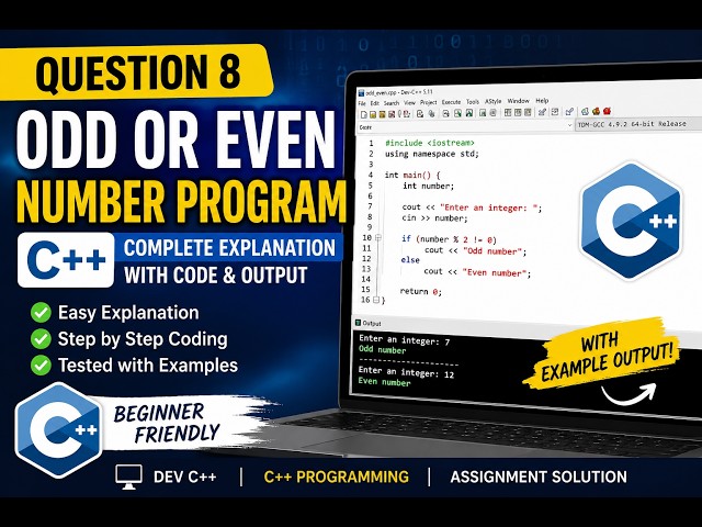 How to write a program in C++ to check whether a number is EVEN or ODD
